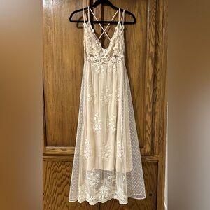 Umgee Cream Floral Maxi Dress